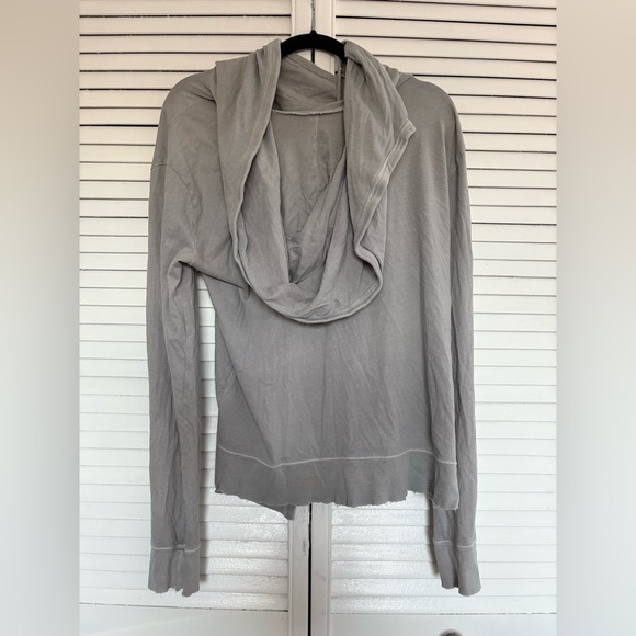 Free People Bond Cardigan Oversized Drape Wrap  Hooded Sweater | Gray | Size M - Picture 10 of 16